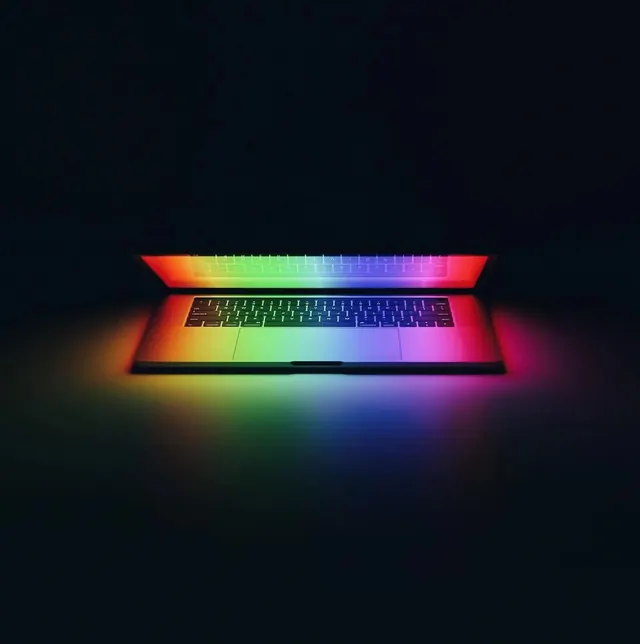 RGB Glowing Laptop Mockup