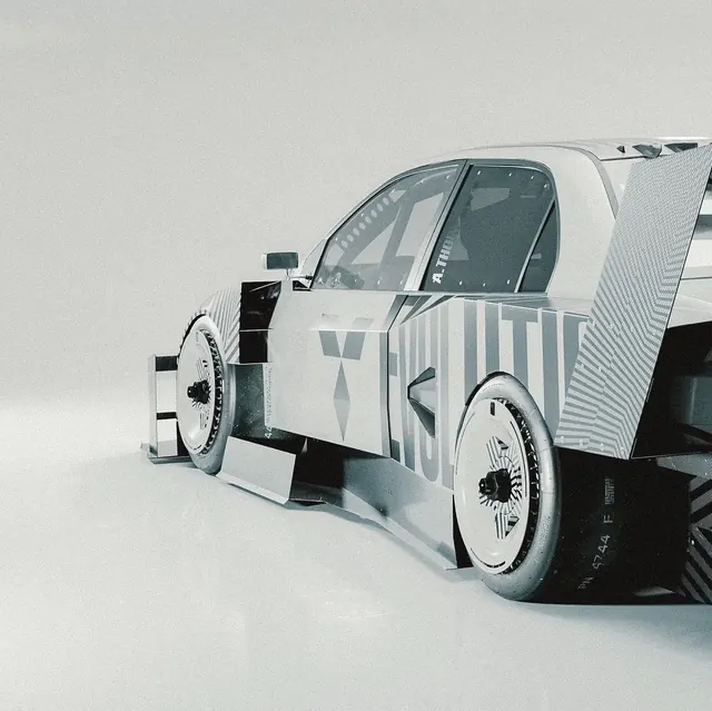 Futuristic Paper Car Model Prototype, minimal, technical, light