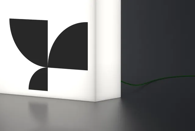 Abstract Logo Lightbox Mockup, minimal, geometric, light