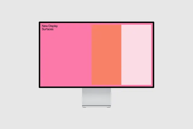 Abstract Color Block Monitor Mockup