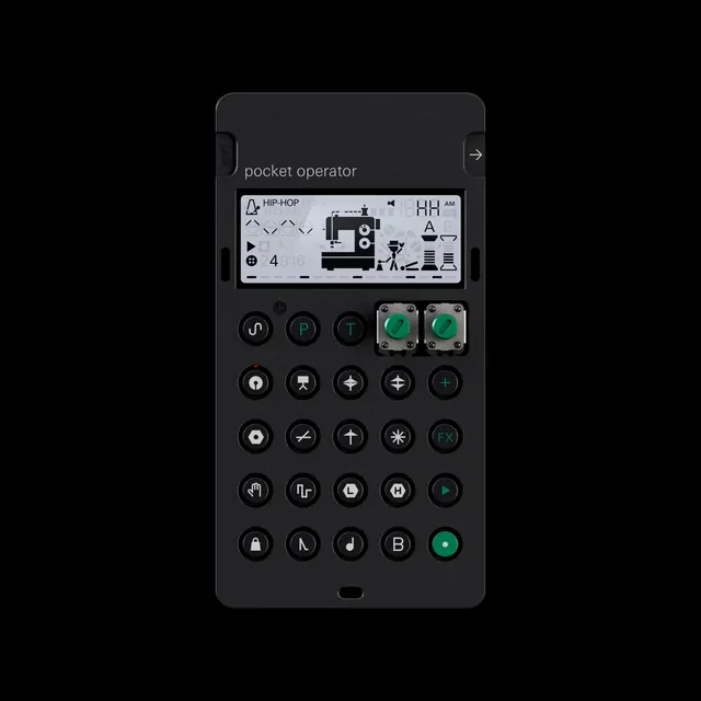 Pocket Operator Hardware Design, minimal, technical, dark