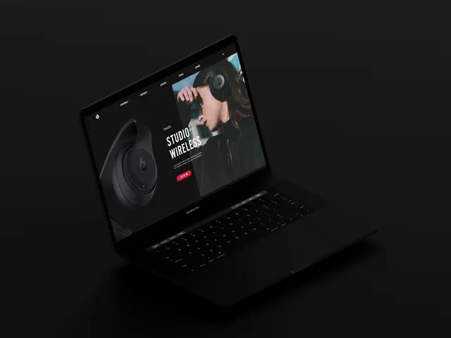 Laptop Mockup with Music Interface