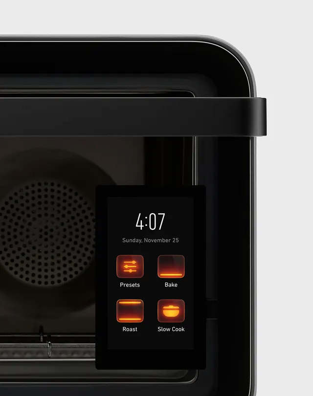 Smart Oven Interface, minimal, dark-mode, dark