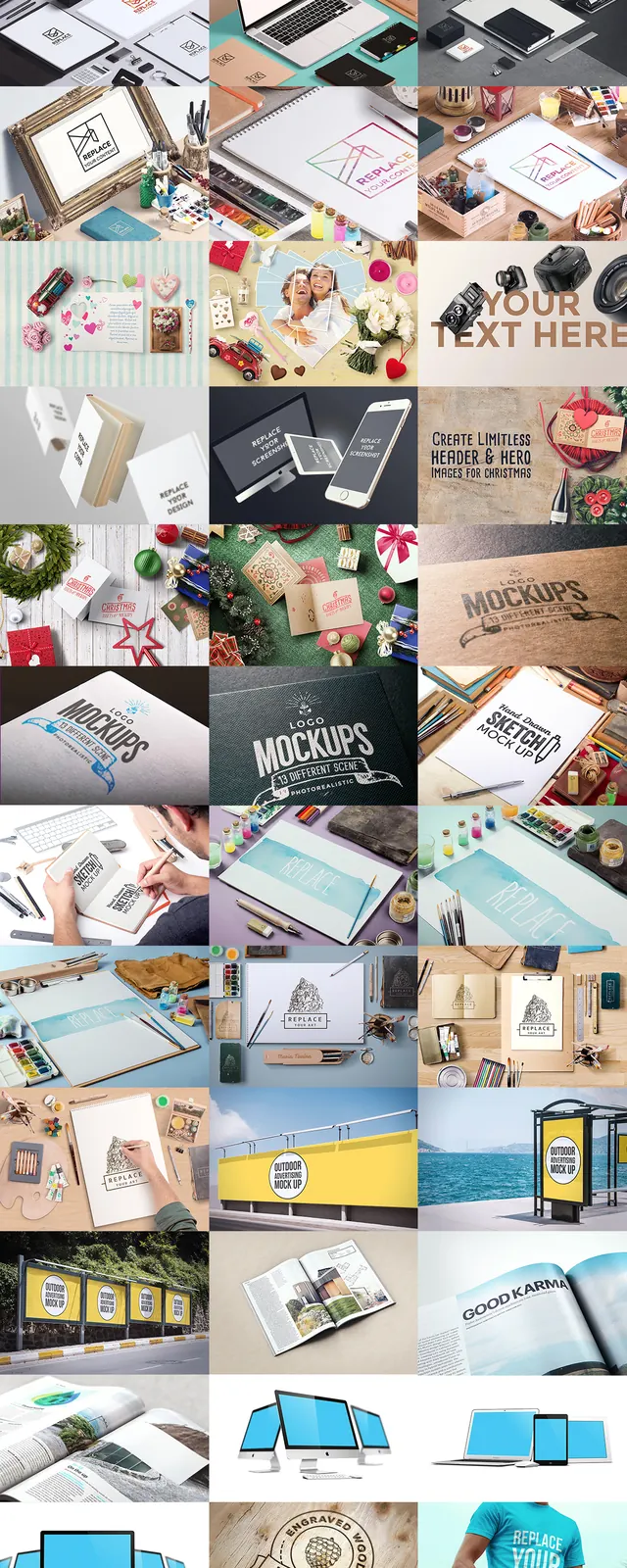 47 Free Mock Ups, photographic, editorial, light