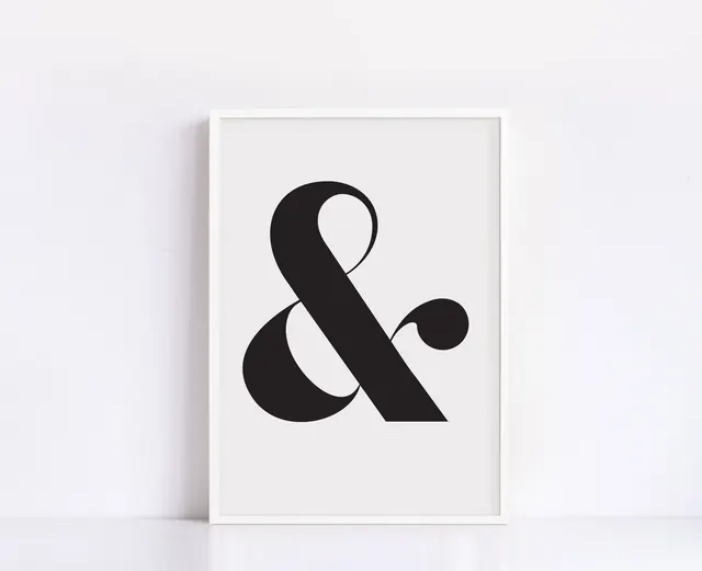 Ampersand Print | Library Print | Ampersand | Typography Print | Instant Digital Download | Ampersand Wall Art | Office Wall Art, minimal, editorial, light