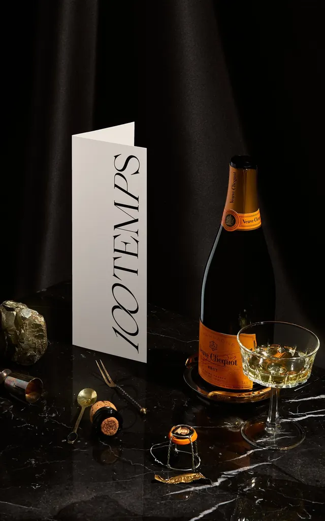 Champagne Bottle and Card Mockup