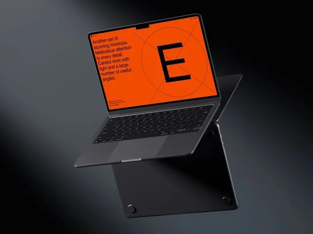 E-Mockups: MacBook Air, minimal, dark-mode, dark