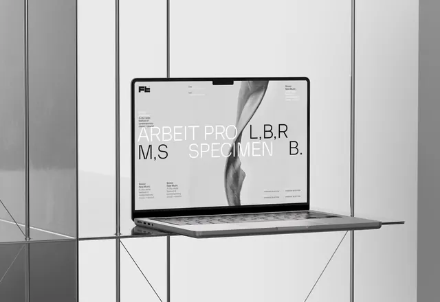 Laptop Mockup with Typography