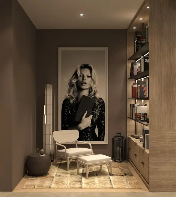 Interior Design Mockup with Portrait Art
