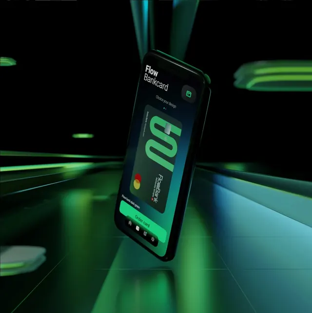 Smartphone UI Mockup in Dark Environment