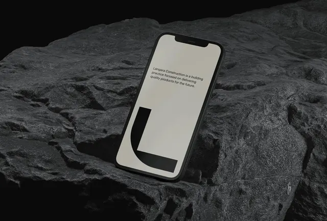 Smartphone Mockup on Rock
