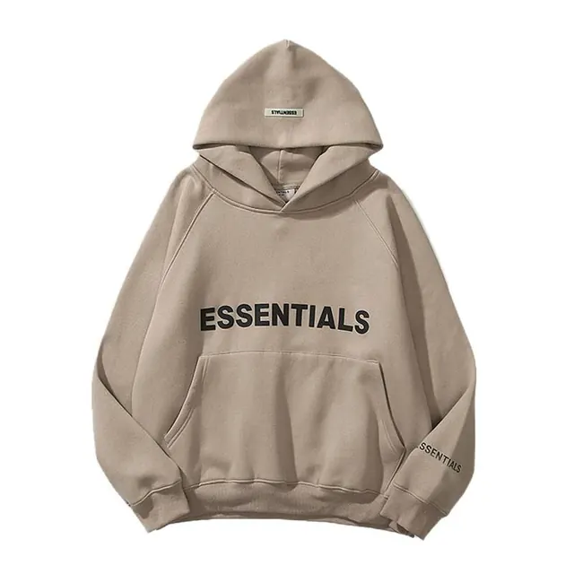 Hoodie Men Women oversize Best-quality essentials Sweatshirts kanye west hip hop streetwear cotton - White / S, photographic, minimal, light