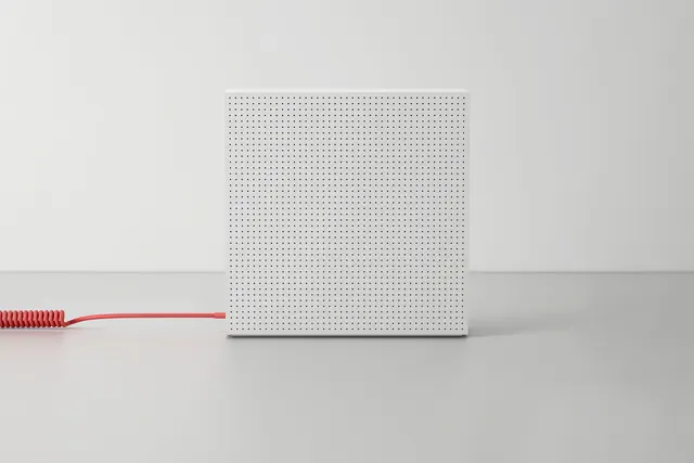 Minimalist White Speaker Mockup