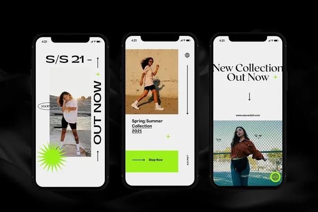 Azure Instagram Lookbook Templates, editorial, minimal, dark