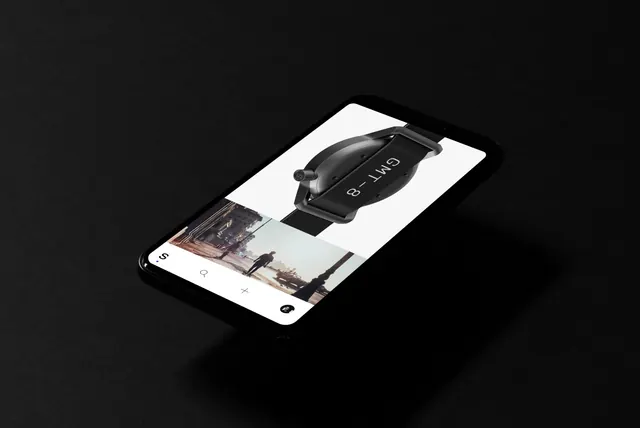 Smartphone Mockup with Abstract Graphic
