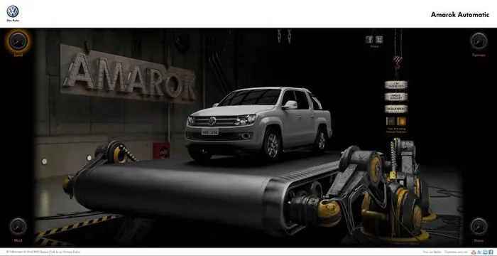 Volkswagen Amarok truck product showcase, 3d-render, technical, light