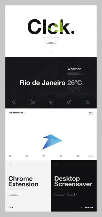 Click product interface mockup collection, minimal, corporate-clean, dark