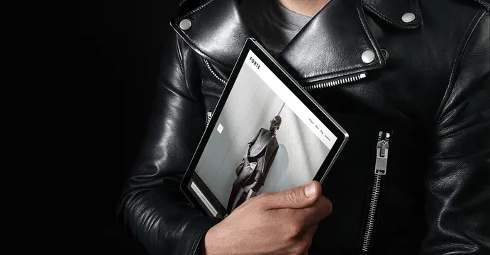 Leather Jacket with Tablet Mockup