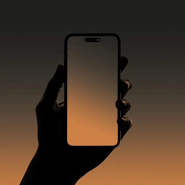 Smartphone Silhouette with Gradient Screen