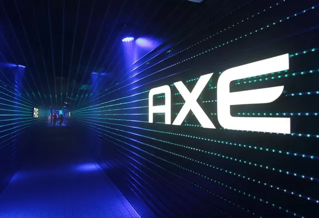 AXE Neon Signage, dark-mode, geometric, dark