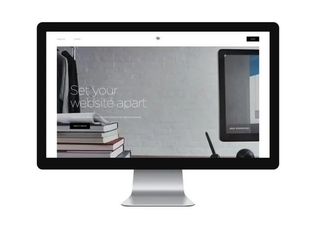 Desktop Monitor Mockup with Editorial Content
