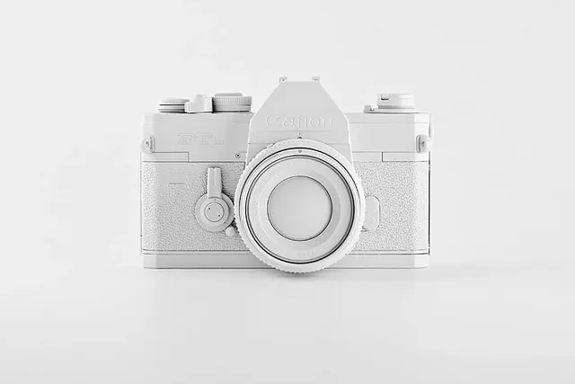 Silver Vintage Camera Mockup