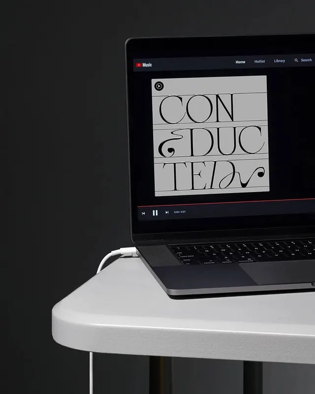 Laptop Mockup with Typography Design