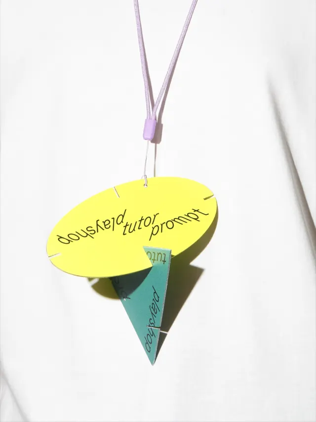 Interactive playshop prompt cards in geometric shapes (slide 6)