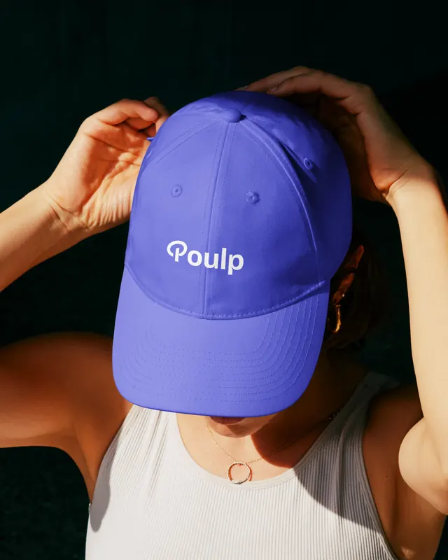 Poulp fintech app identity and design system (slide 6), gradient-heavy, 3d-render, vibrant