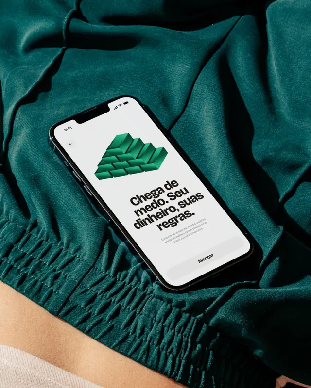 Poulp fintech app identity and design system (slide 8), gradient-heavy, 3d-render, vibrant