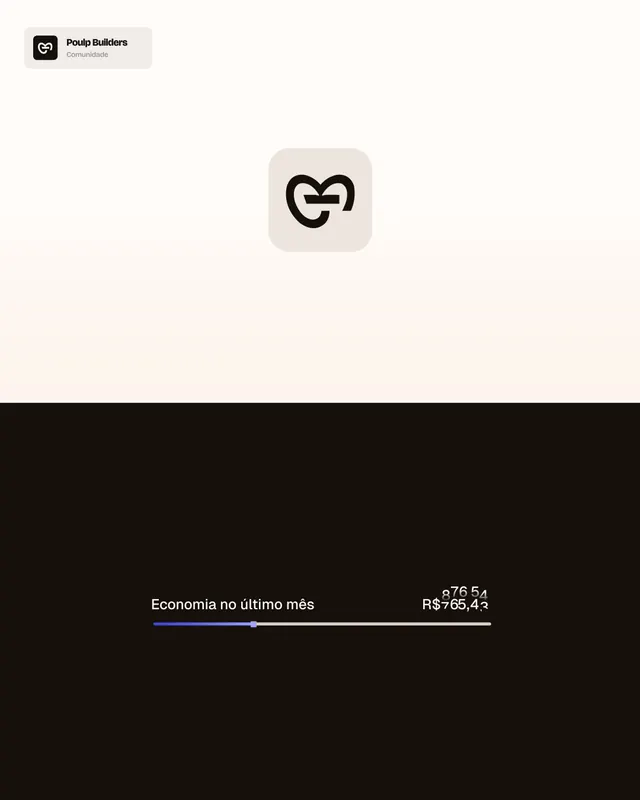 Poulp fintech app identity and design system (slide 15), gradient-heavy, 3d-render, vibrant