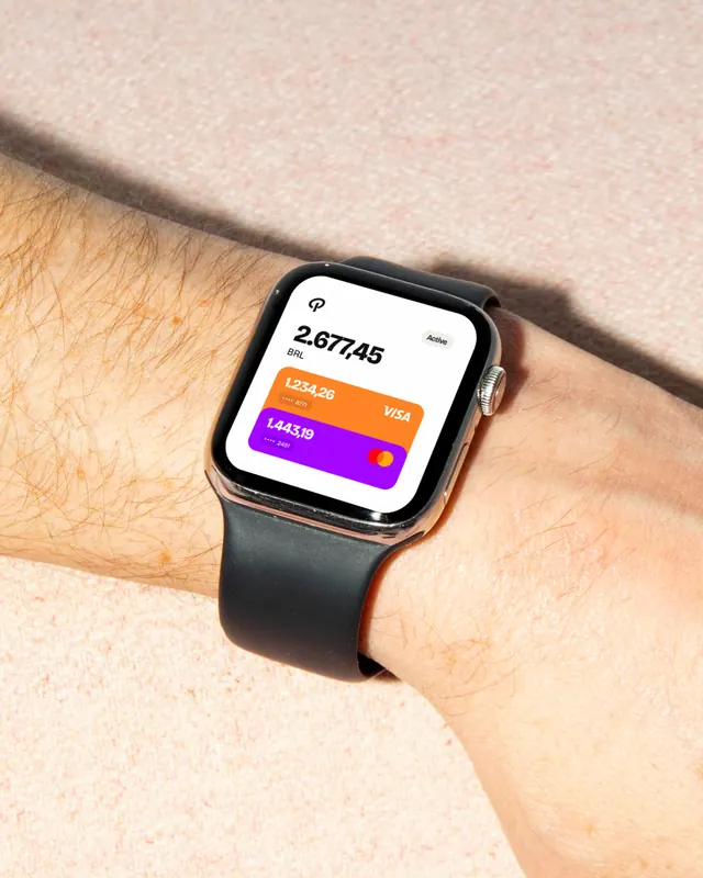 Poulp fintech app identity and design system (slide 16), gradient-heavy, 3d-render, vibrant