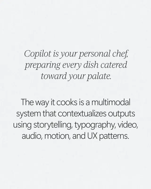 Microsoft Copilot design case study (slide 5), minimal, corporate-clean, light