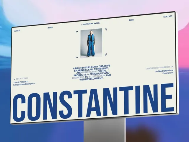 Constantine responsive portfolio website template mockup, minimal, swiss, light