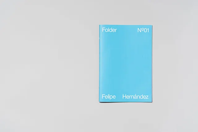 Bright cyan folder design with minimal typography, minimal, geometric, light