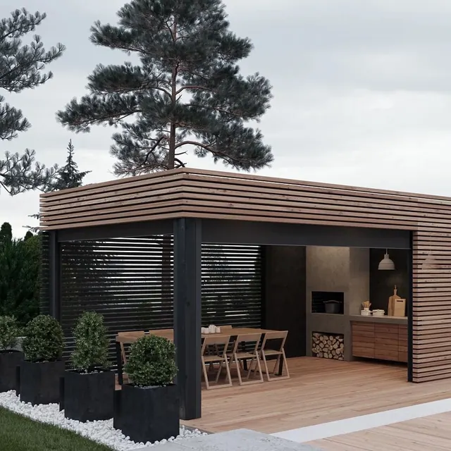 Modern Outdoor Pavilion Mockup