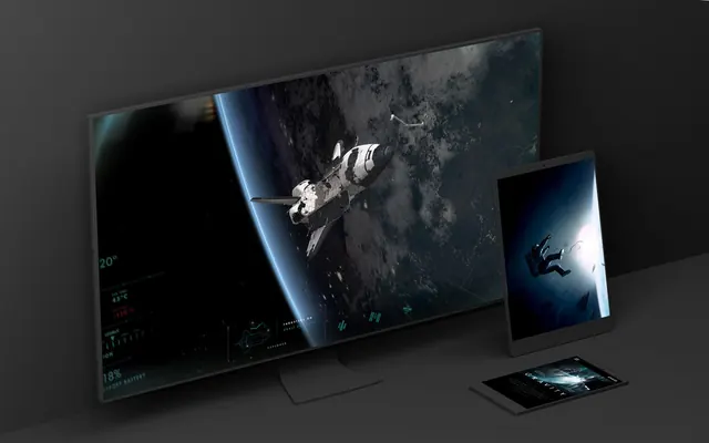Curved Monitor and Peripherals Mockup