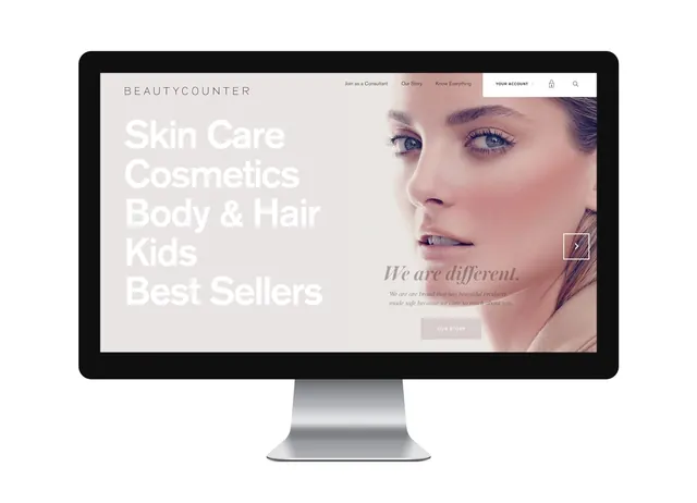Beauty Product Website Mockup