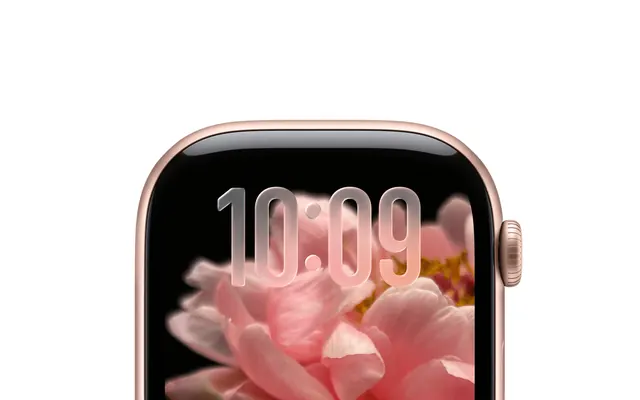 Apple Watch rose gold time display mockup, 3d-render, photographic, cool