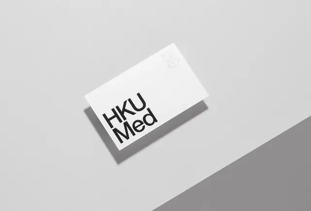 Minimalist business card mockup HIKU Med, minimal, swiss, light