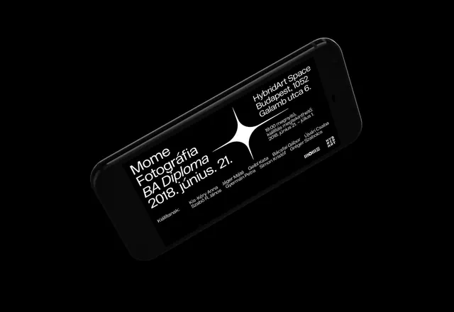 Mome Fotografia portfolio website mockup, minimal, dark-mode, dark