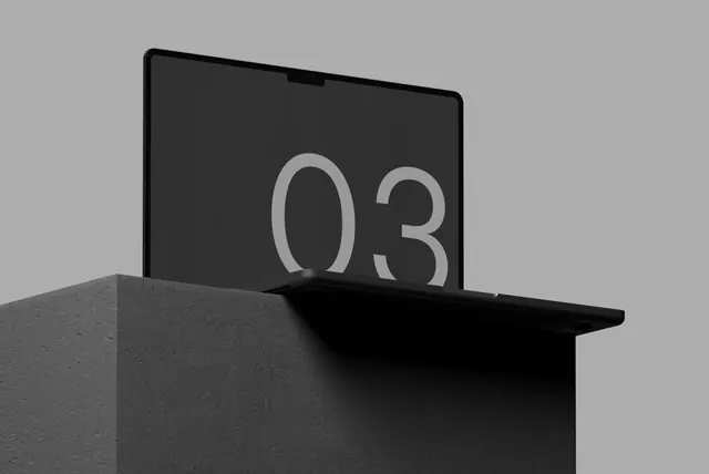 Minimalist 3D Display Mockup, minimal, 3d-render, monochrome