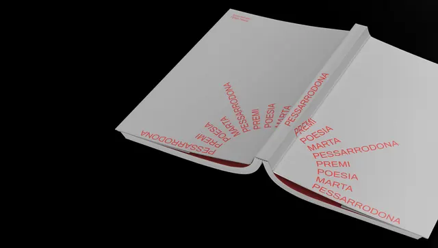 Poetry book mockup with gradient spine, 3d-render, gradient-heavy, gradient