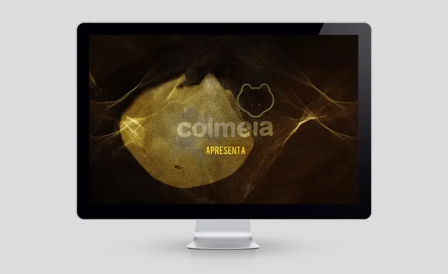 Dark branded interface mockup with golden accent, dark-mode, technical, dark