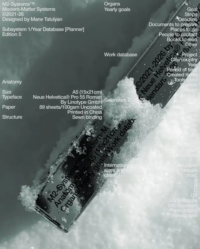 Design System Documentation on Printed Planner, technical, data-dense, cool