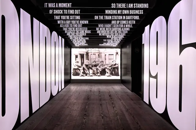 Narrative-driven exhibition space design, editorial, maximalist, vibrant