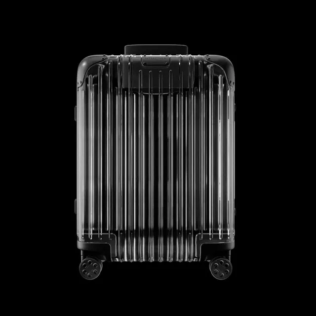 Transparent Ribbed Suitcase, minimal, luxury, monochrome