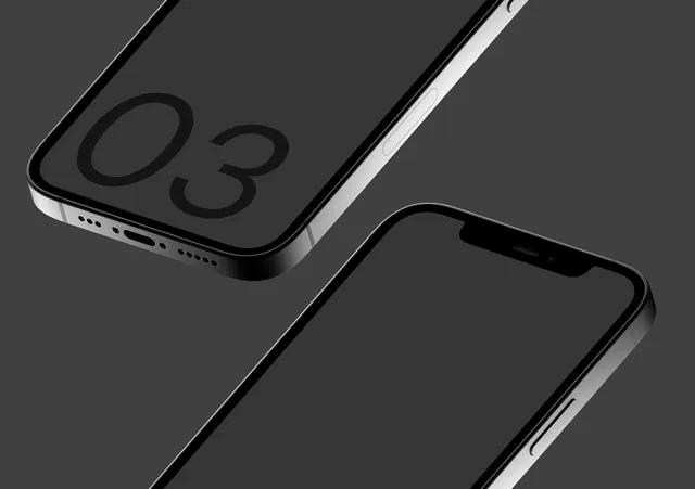 Black iPhone mockups on dark gray, minimal, dark-mode, dark