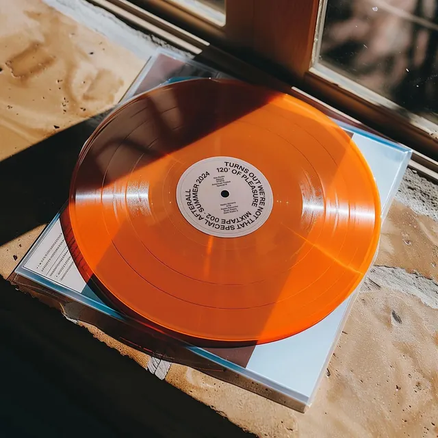 Orange Vinyl Record Mockup