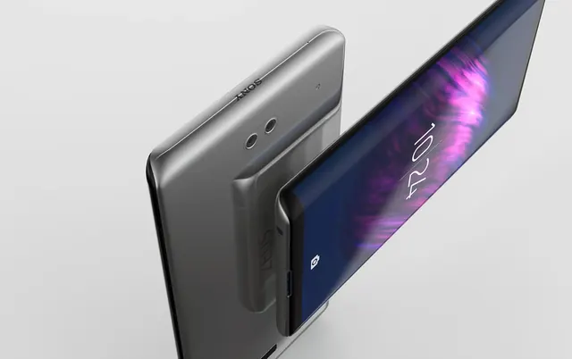 Phone device mockup with purple gradient, 3d-render, minimal, dark
